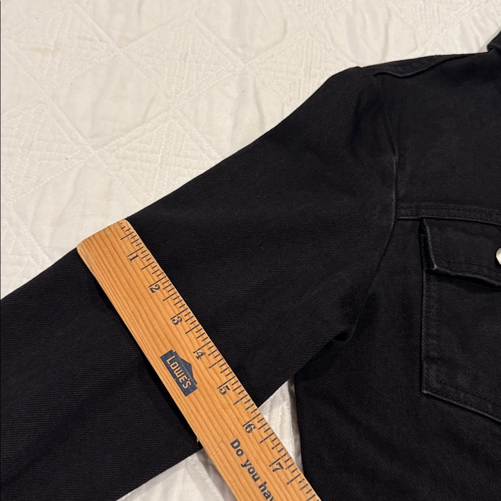 Zara Black Long Sleeve Denim Button Down Dress Jean size M - Picture 12 of 14
